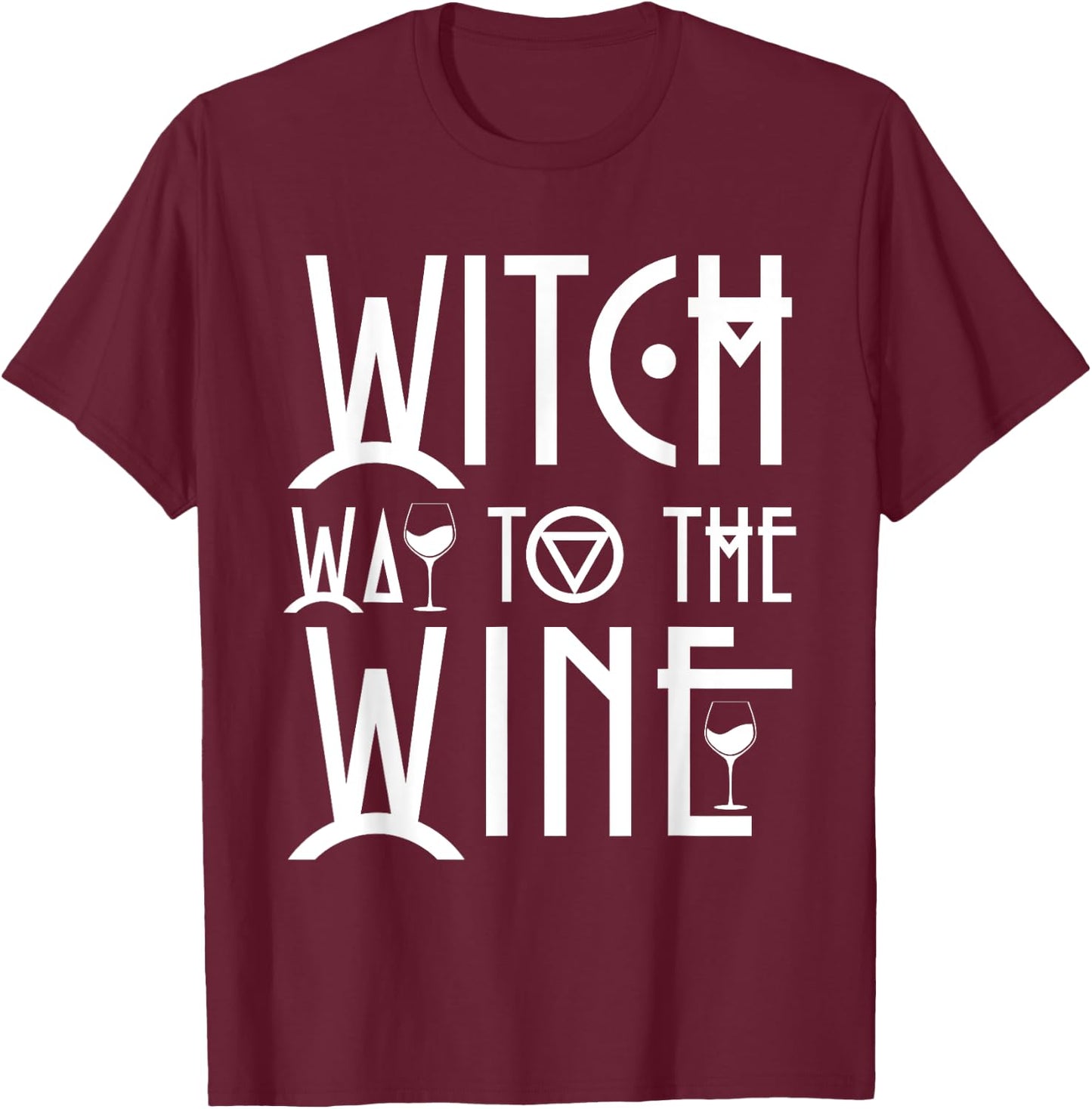 Witch Way to The Wine Halloween Party Costume T-Shirt - T-Shirt | Maroon