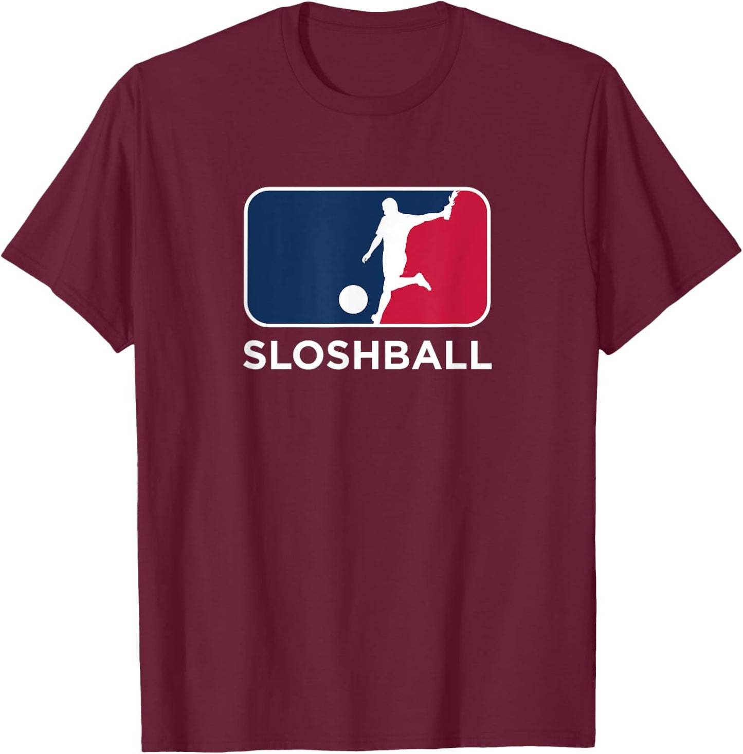 Slosh Ball Athlete Sportswear Funny Parody Logo T-Shirt - T-Shirt | Maroon