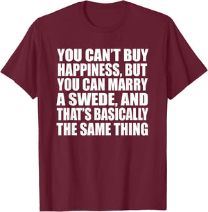 Funny Swedish Wife Swedish Husband Sweden Swede Valentines T-Shirt - T-Shirt | Maroon