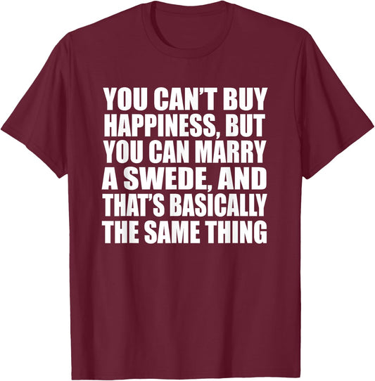 Funny Swedish Wife Swedish Husband Sweden Swede Valentines T-Shirt - T-Shirt | Maroon