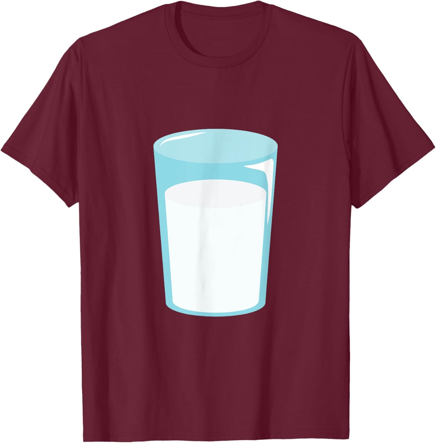 Glass of Milk Funny Halloween Couple Costume T-Shirt - T-Shirt | Maroon
