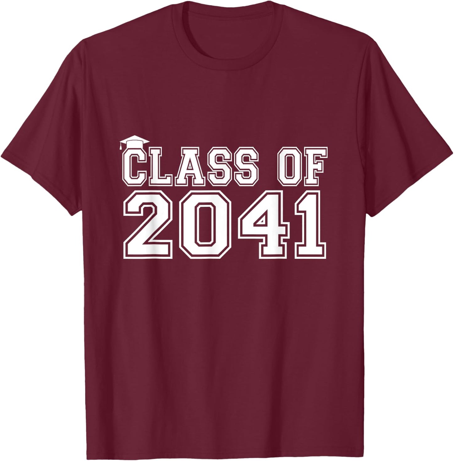 Class Of 2041 Grow With Me Graduation First Day of School T-Shirt - T-Shirt | Maroon