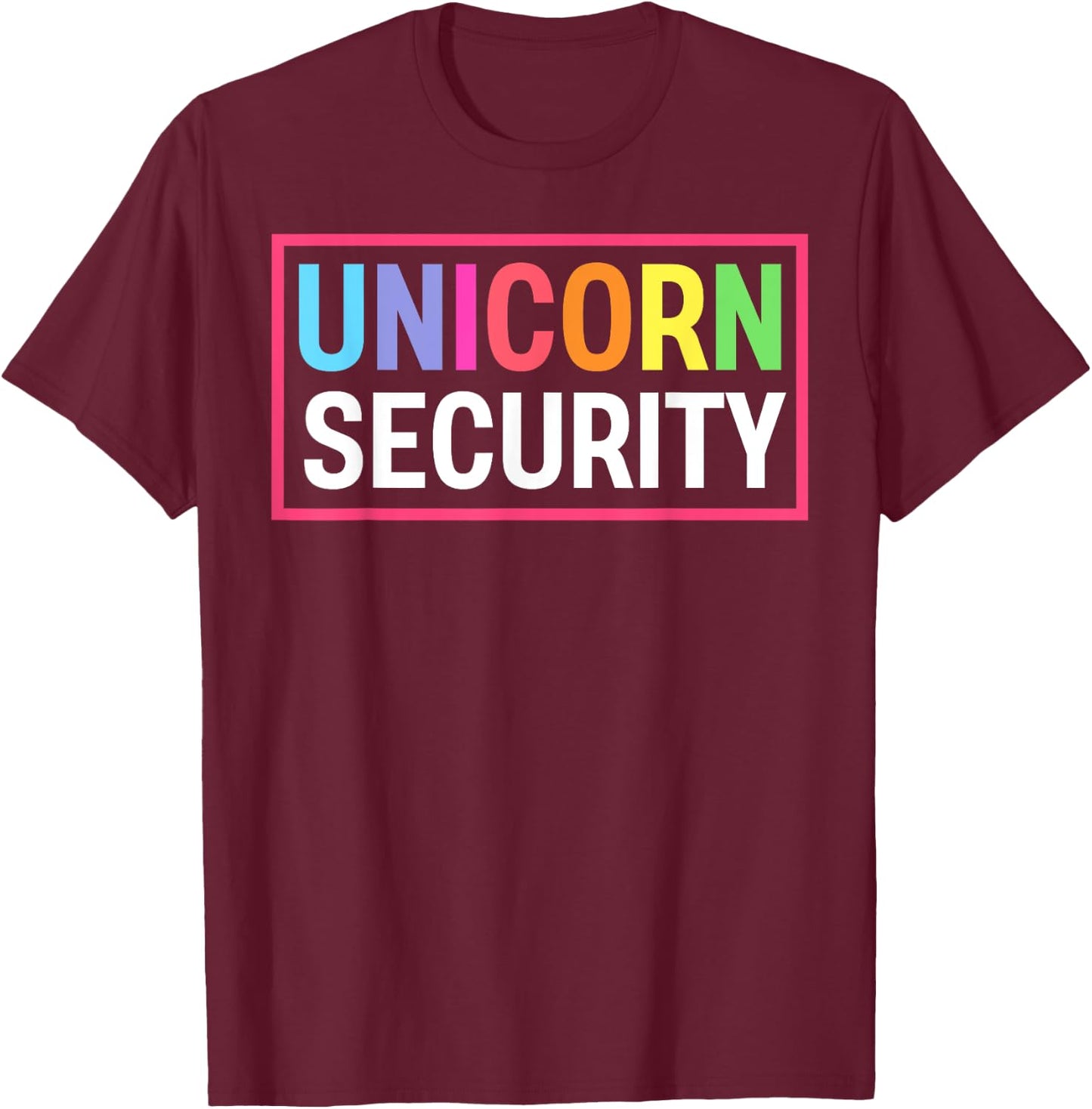 Cute I Love Them Security Unicorns Girl Squad -Kids, -Adults Black Short Sleeve T-Shirt - T-Shirt | Maroon