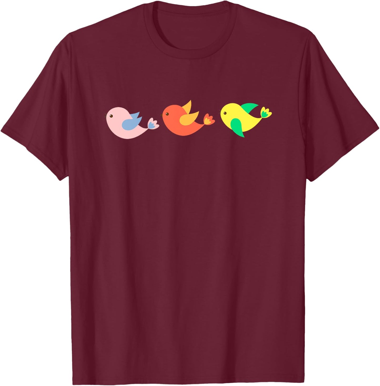 Three Young Birds T-Shirt - T-Shirt | Maroon