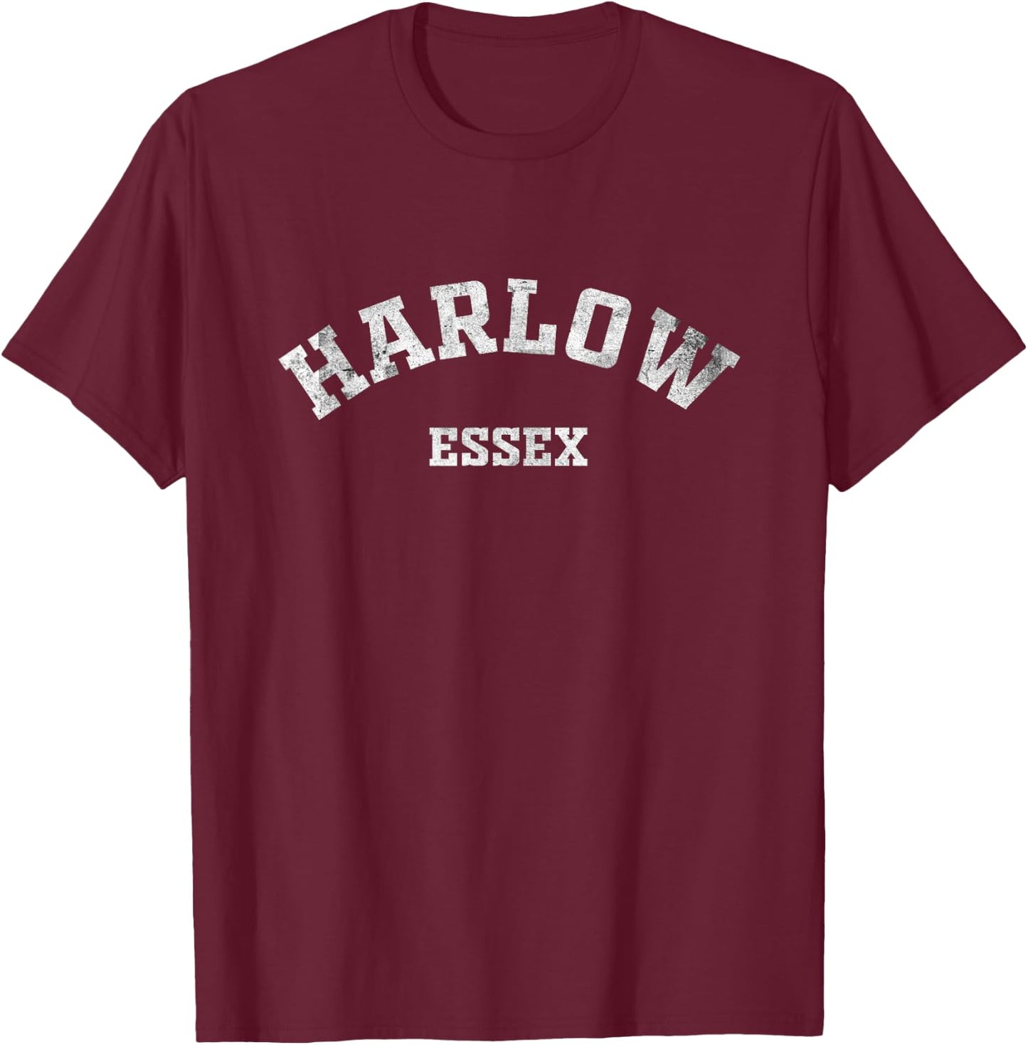 Harlow Essex Gifts England Vintage Souvenirs Apparel Retro T-Shirt - T-Shirt | Maroon
