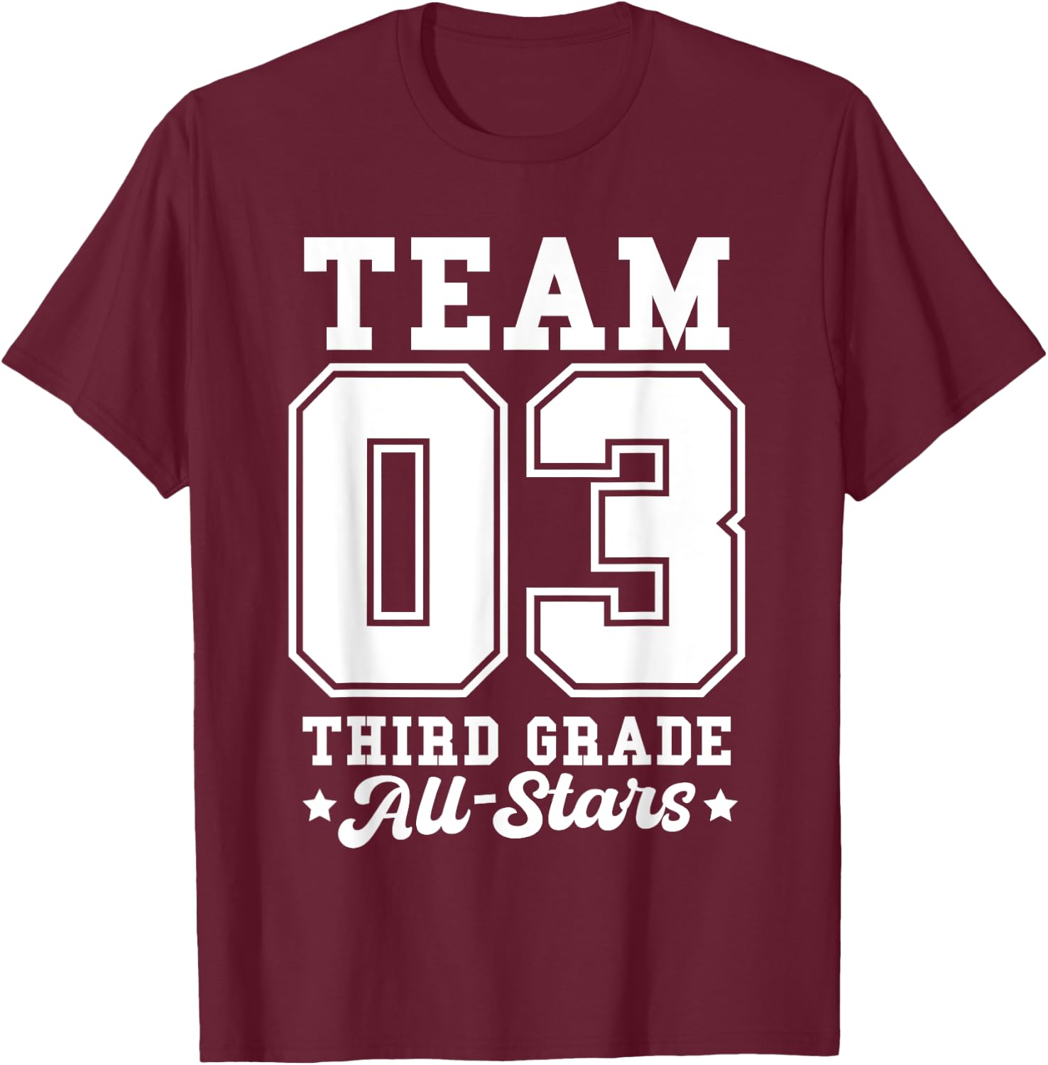 Team 3rd Grade All-Stars Back To School Sports Jersey T-Shirt - T-Shirt | Maroon