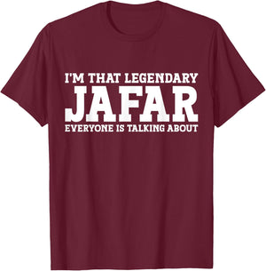 Jafar Personal Name First Name Funny Jafar , Small, Black T-Shirt - T-Shirt | Maroon