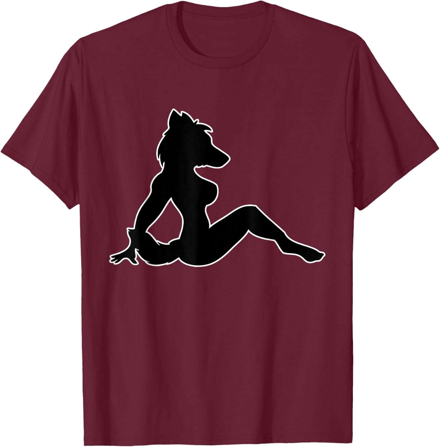 Wolf Lady Furry Furries Tail Ears Cosplay Shirt T-Shirt - T-Shirt | Maroon