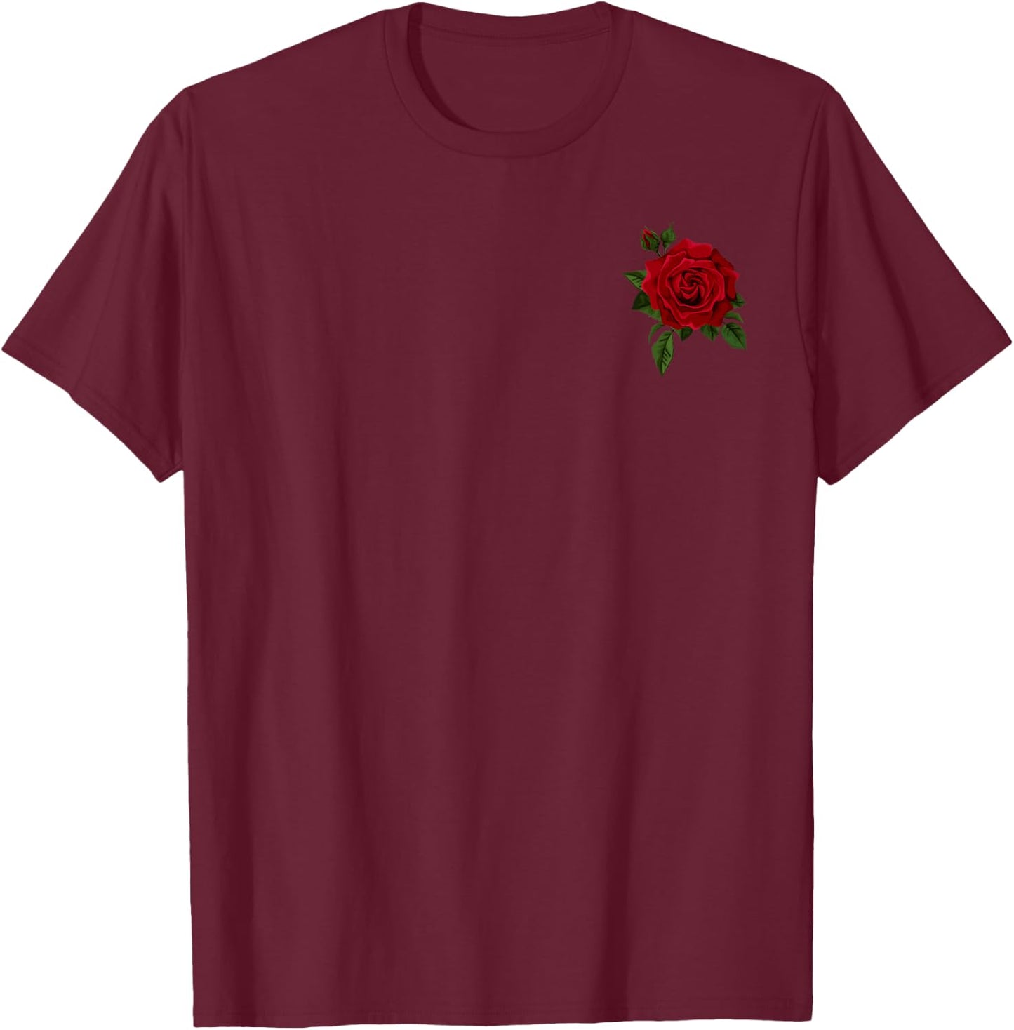 Cool Red Roses Elegant Floral Design Women and Youth T-Shirt - T-Shirt | Maroon
