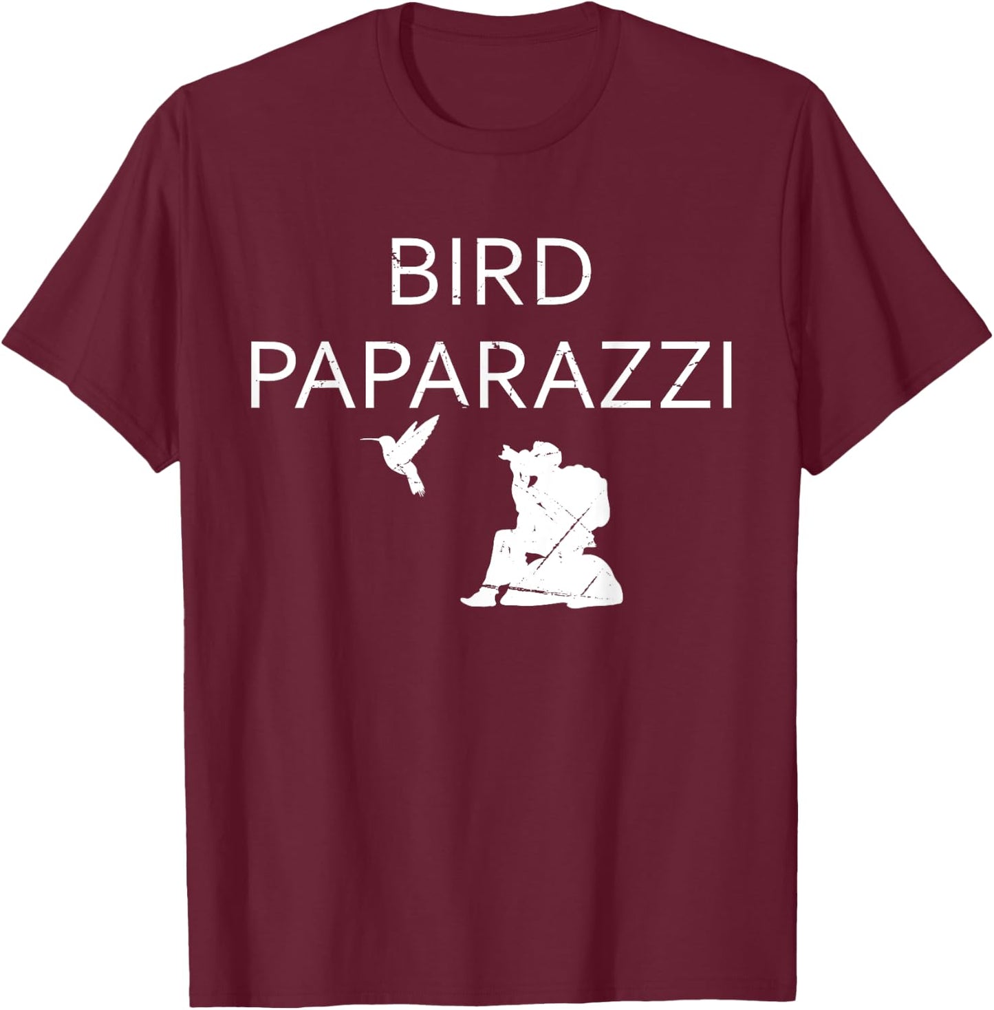 Bird Paparazzi | Bird Photography Camera | Bird Watcher T-Shirt - T-Shirt | Maroon