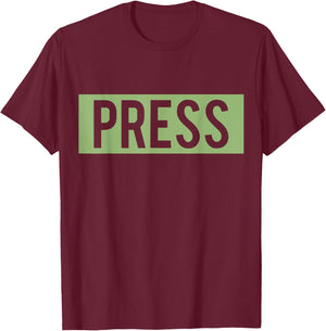 Press Journalist Palestine Press Palestinian Press T-Shirt - T-Shirt | Maroon