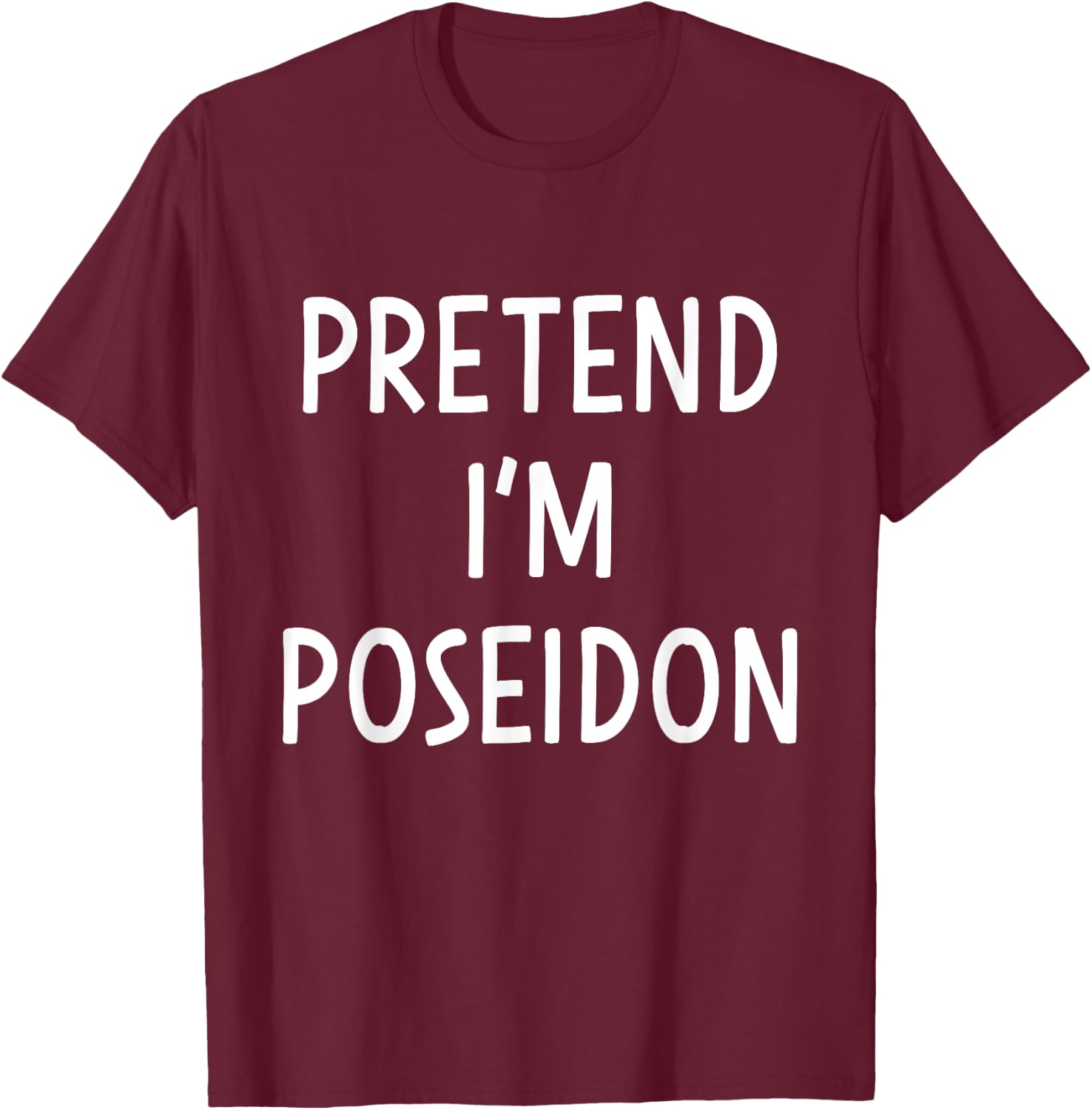 Pretend Poseidon greek god easy costume for halloween party T-Shirt - T-Shirt | Maroon