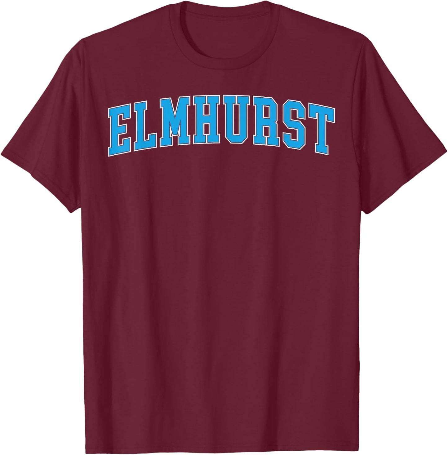 Retro Personalized Elmhurst Name Arch Retro Men Women T-Shirt - T-Shirt | Maroon
