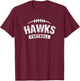 Hawks Red Oak Football Distressed HS T-Shirt - T-Shirt | Maroon