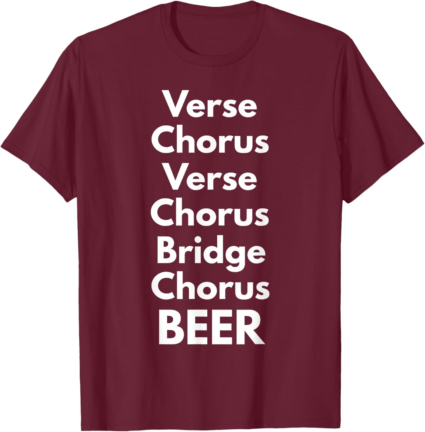 Verse Chorus Bridge Beer T-Shirt - T-Shirt | Maroon