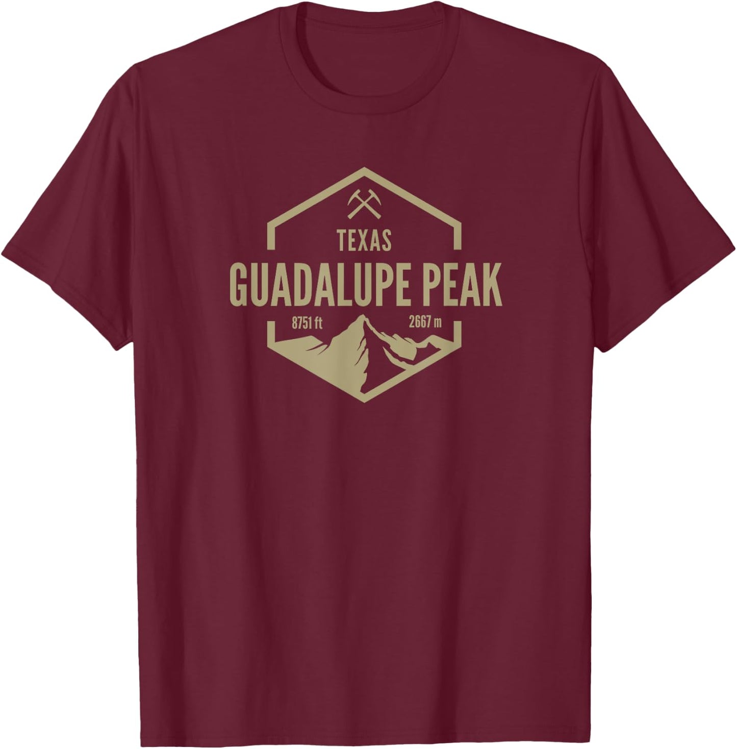 Guadalupe Peak Texas T-Shirt - T-Shirt | Maroon