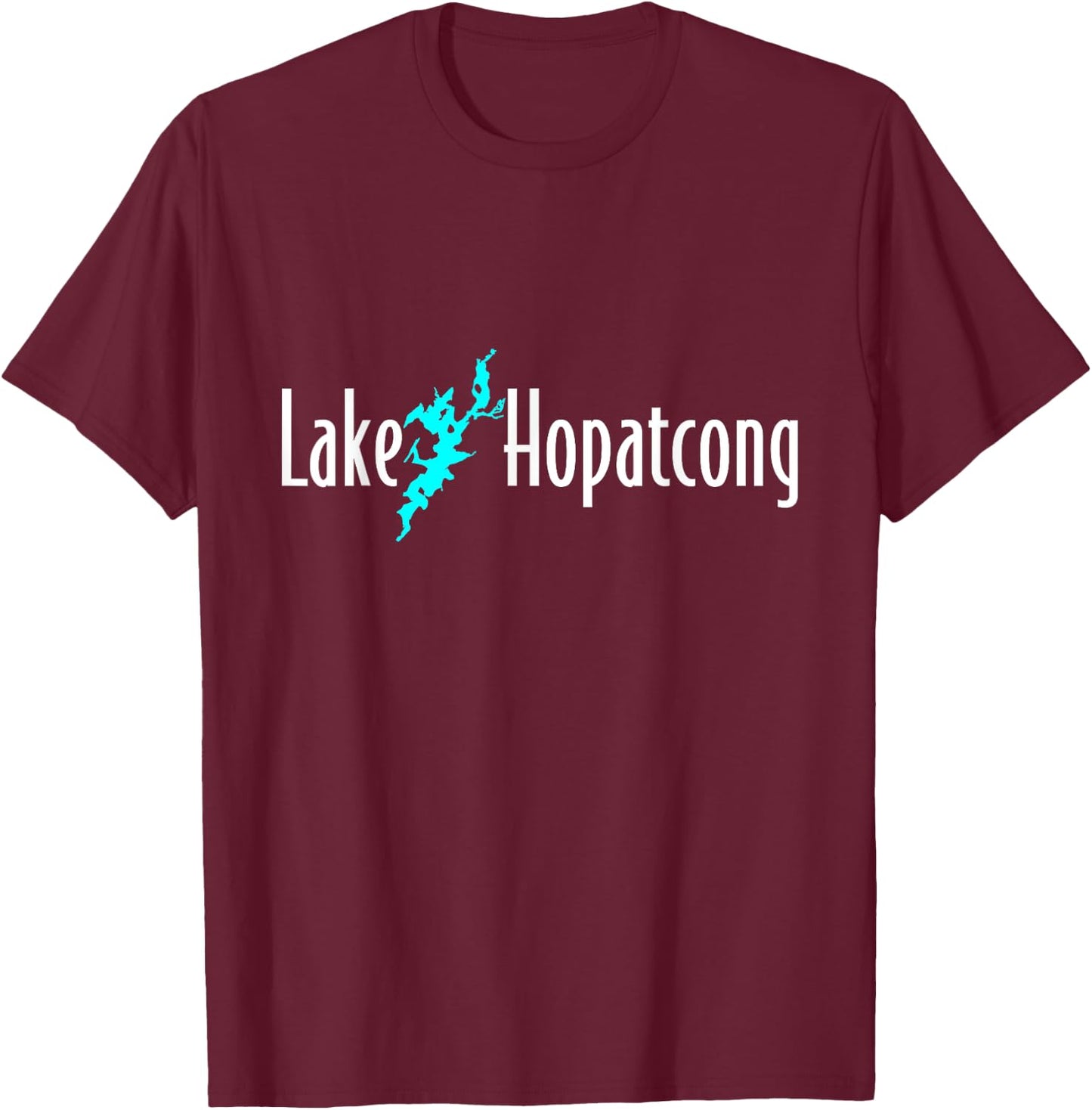 Minimalist Lake Hopatcong - New Jersey T-Shirt - T-Shirt | Maroon