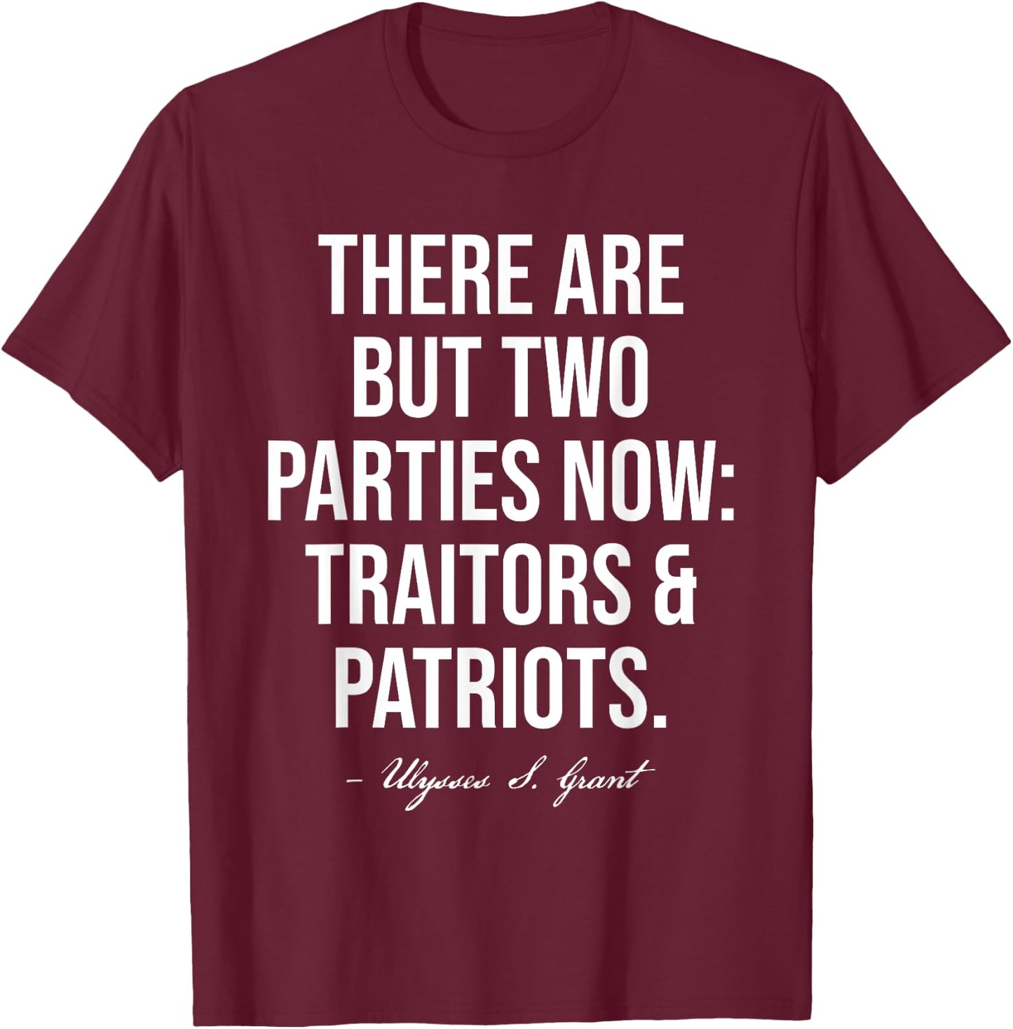 Republican Conservative Traitors And Patriots Trump 2024 T-Shirt - T-Shirt | Maroon