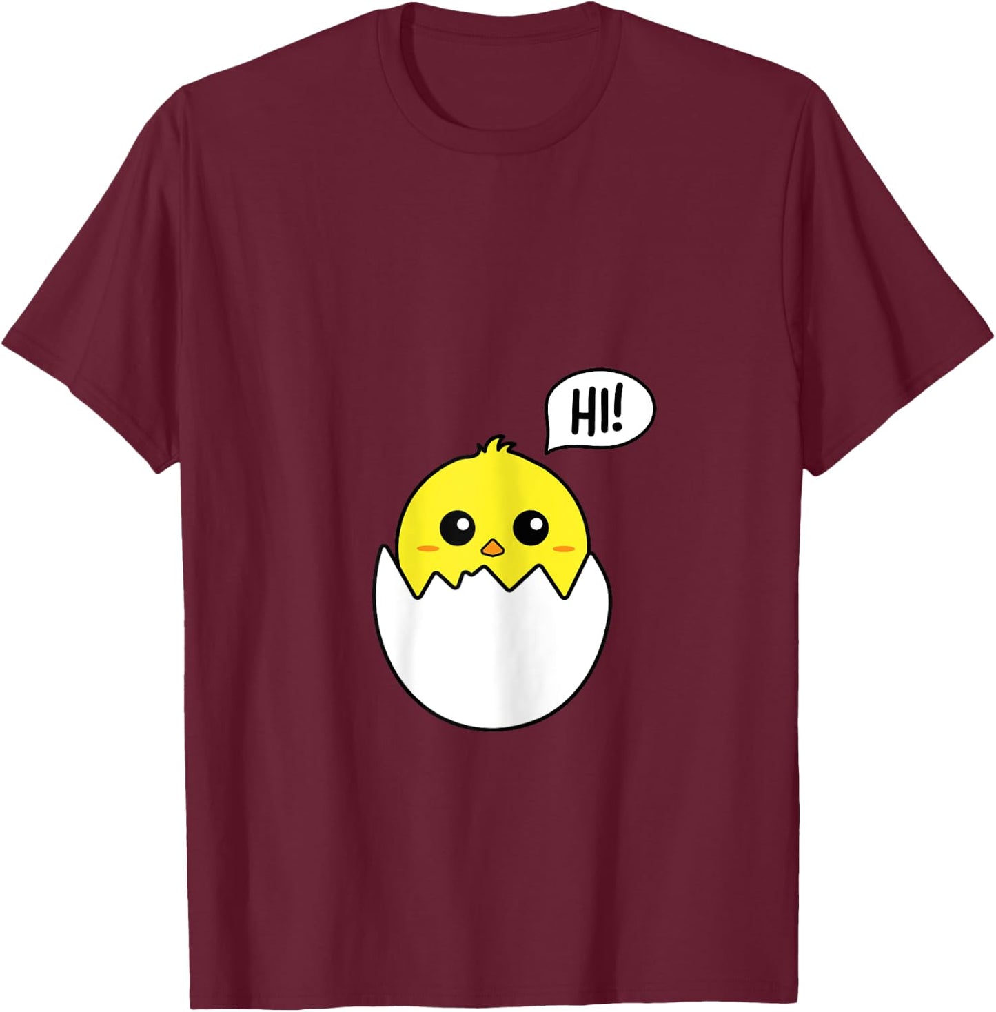 Pregnancy Announcement | Cute Baby Chicken forEaster T-Shirt - T-Shirt | Maroon