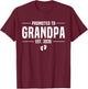 Promoted To Grandpa 2026 Grandpa est 2026 Soon To Be Grandpa T-Shirt - T-Shirt | Maroon