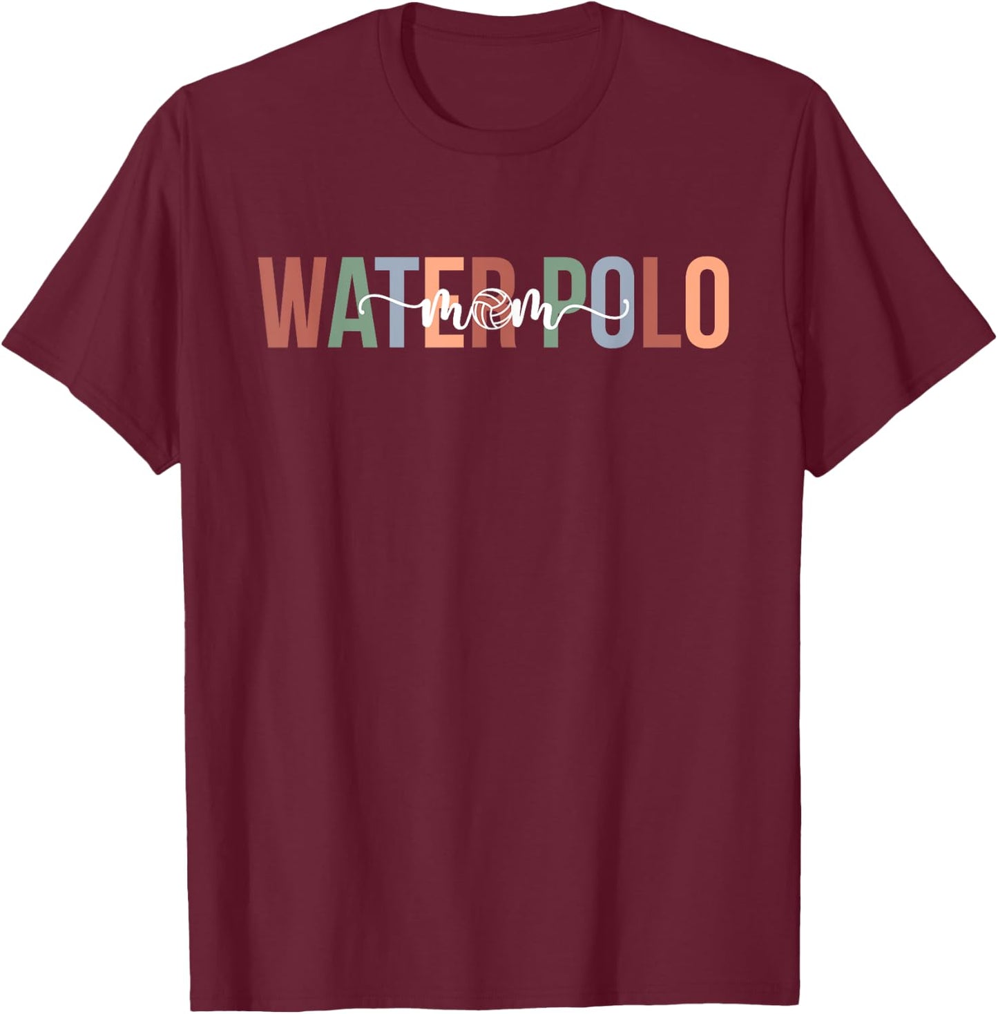 Water Polo Mom Boho Mom Of A Water Polo Player Mama T-Shirt - T-Shirt | Maroon
