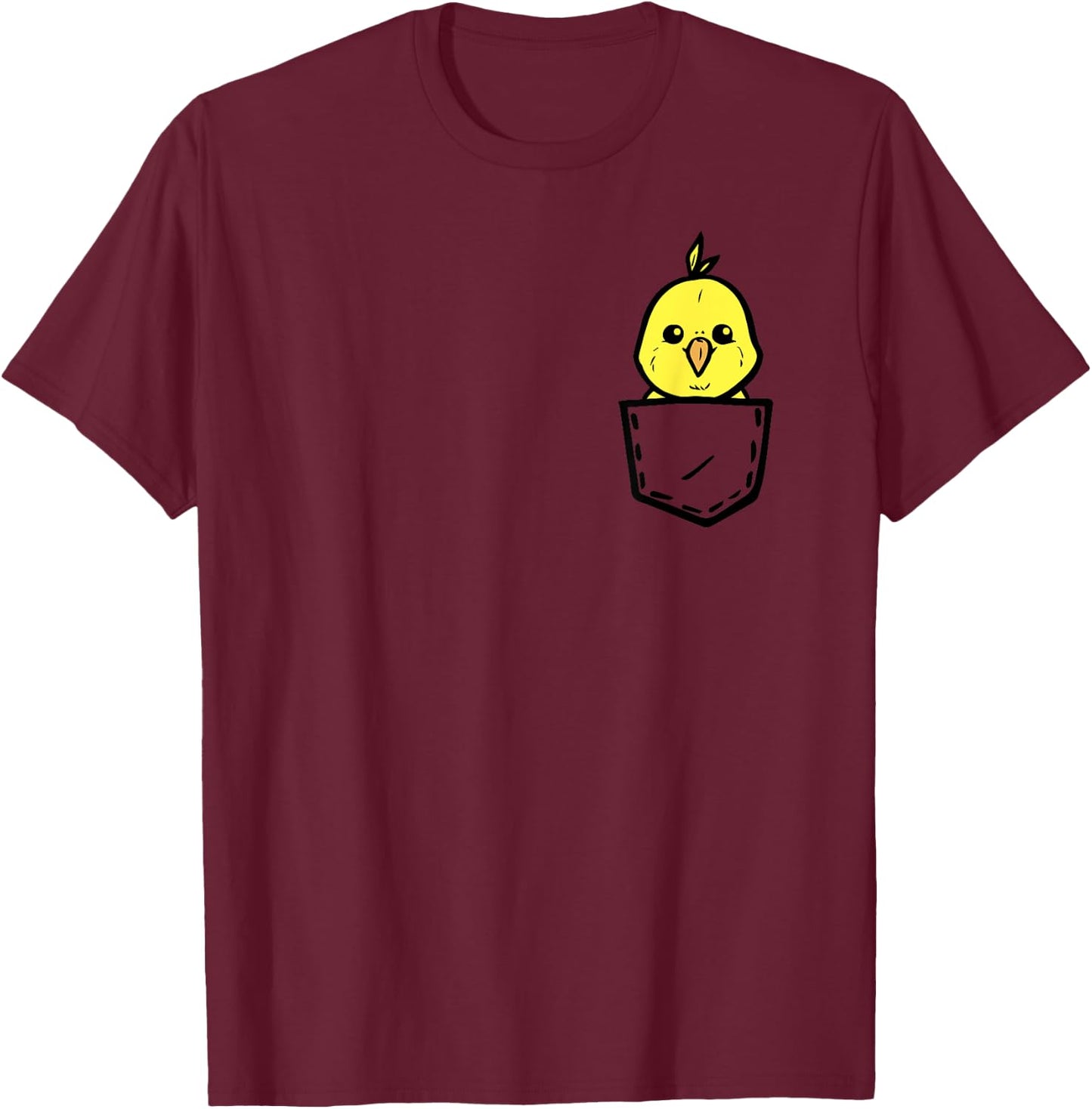 Baby Chick In Pocket Cute Chicken Easter T-Shirt - T-Shirt | Maroon