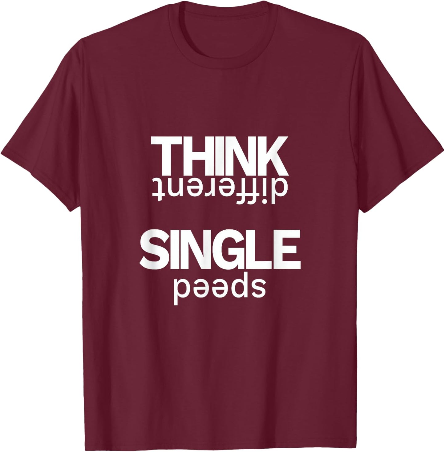 Single Speed Fixie Bike T-Shirt - T-Shirt | Maroon