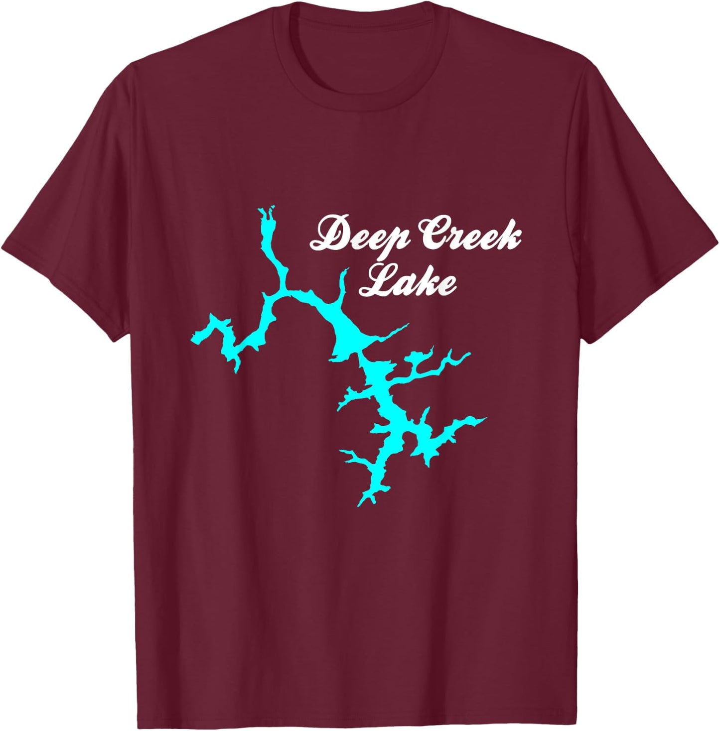Minimalist Deep Creek Lake - Maryland T-Shirt - T-Shirt | Maroon