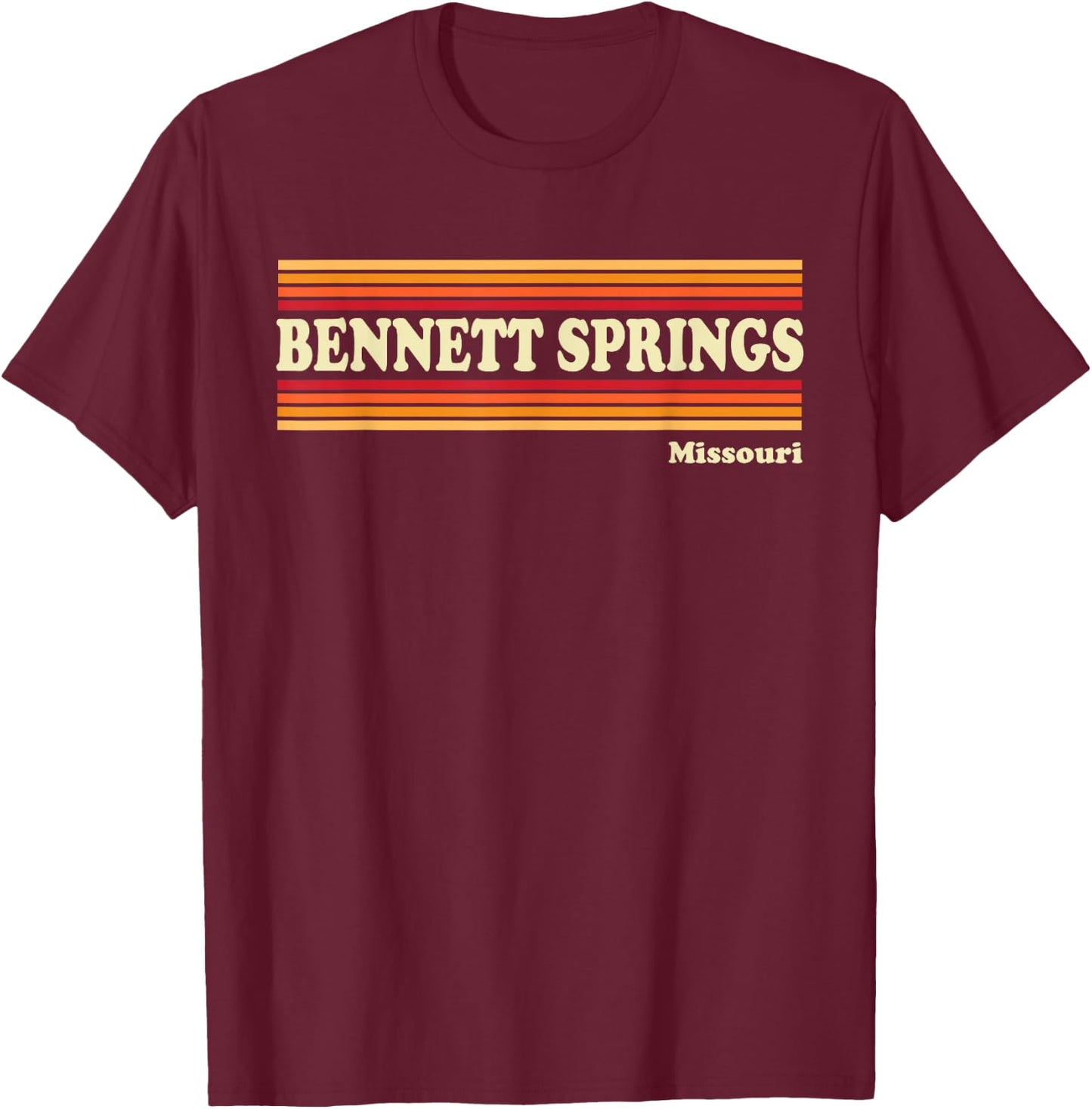 Vintage 1980s Graphic Style Bennett Springs, Missouri T-Shirt - T-Shirt | Maroon