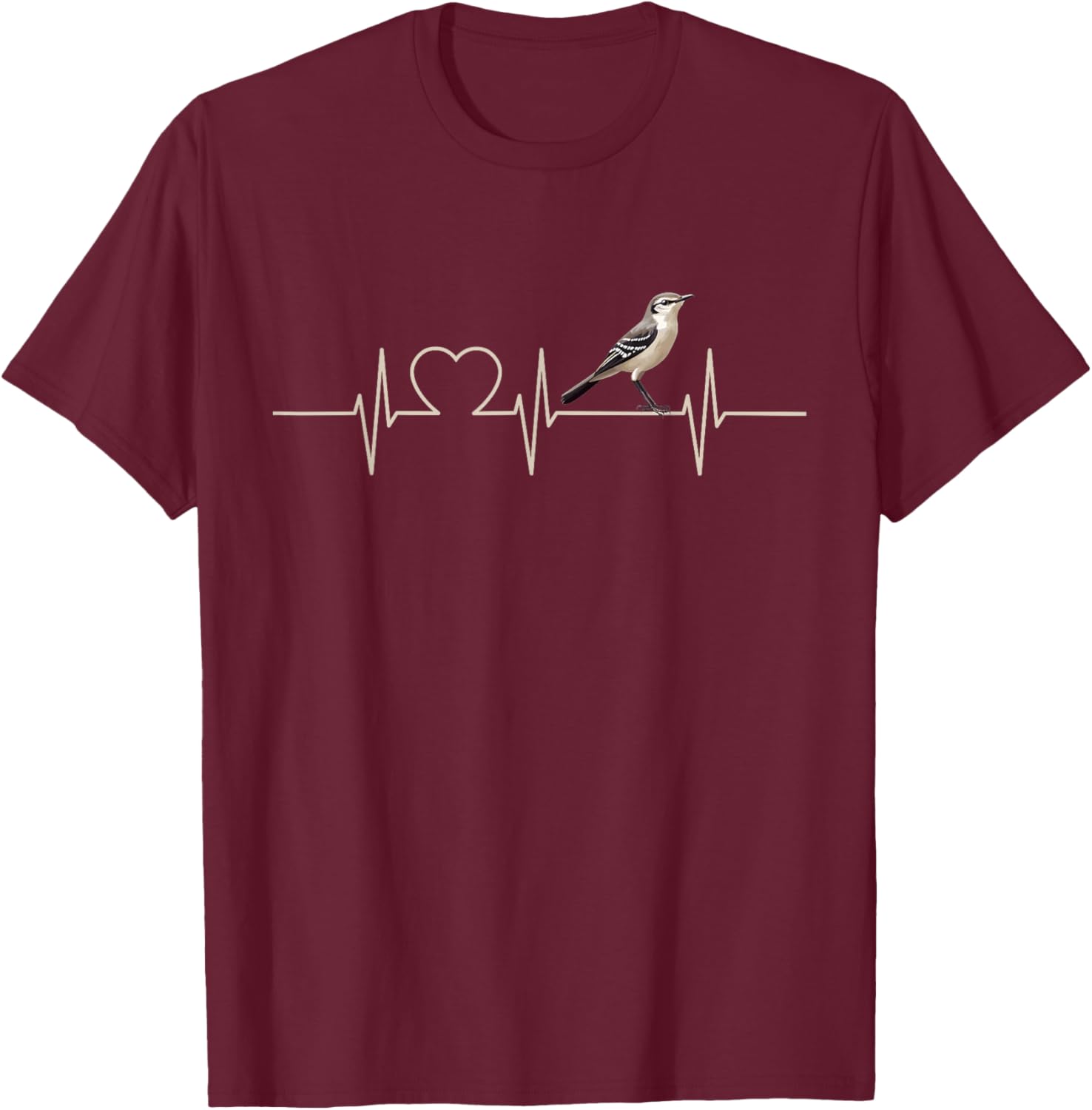 Mockingbird Heartbeat Mockingbirds Mockingbird T-Shirt - T-Shirt | Maroon