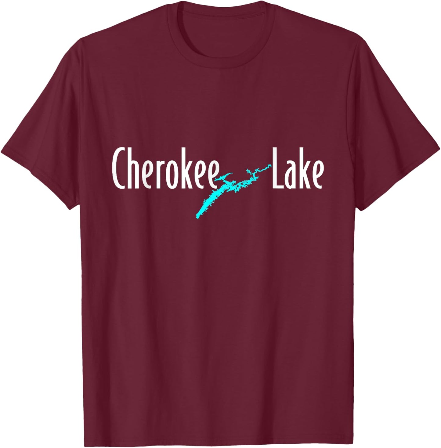 Minimalist Cherokee Lake - Tennessee T-Shirt - T-Shirt | Maroon