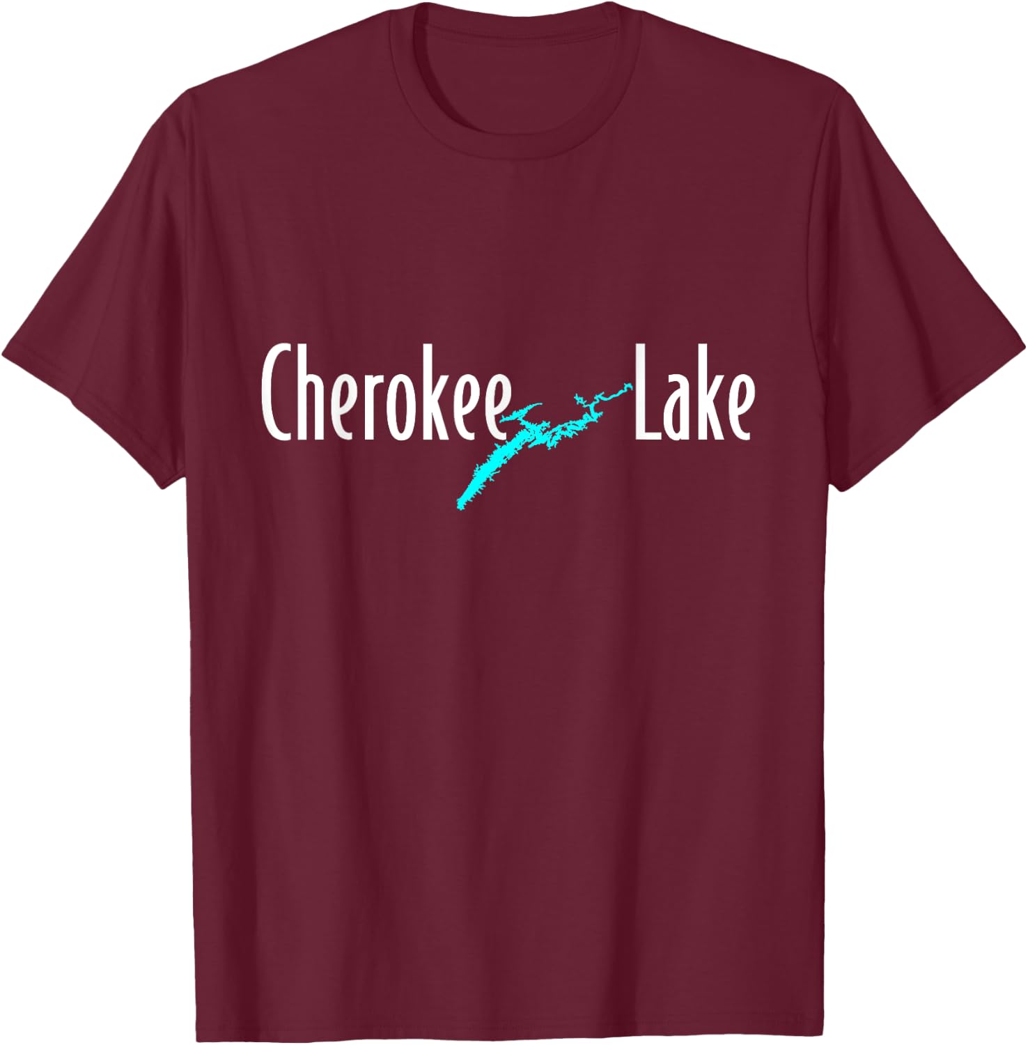 Minimalist Cherokee Lake - Tennessee T-Shirt - T-Shirt | Maroon