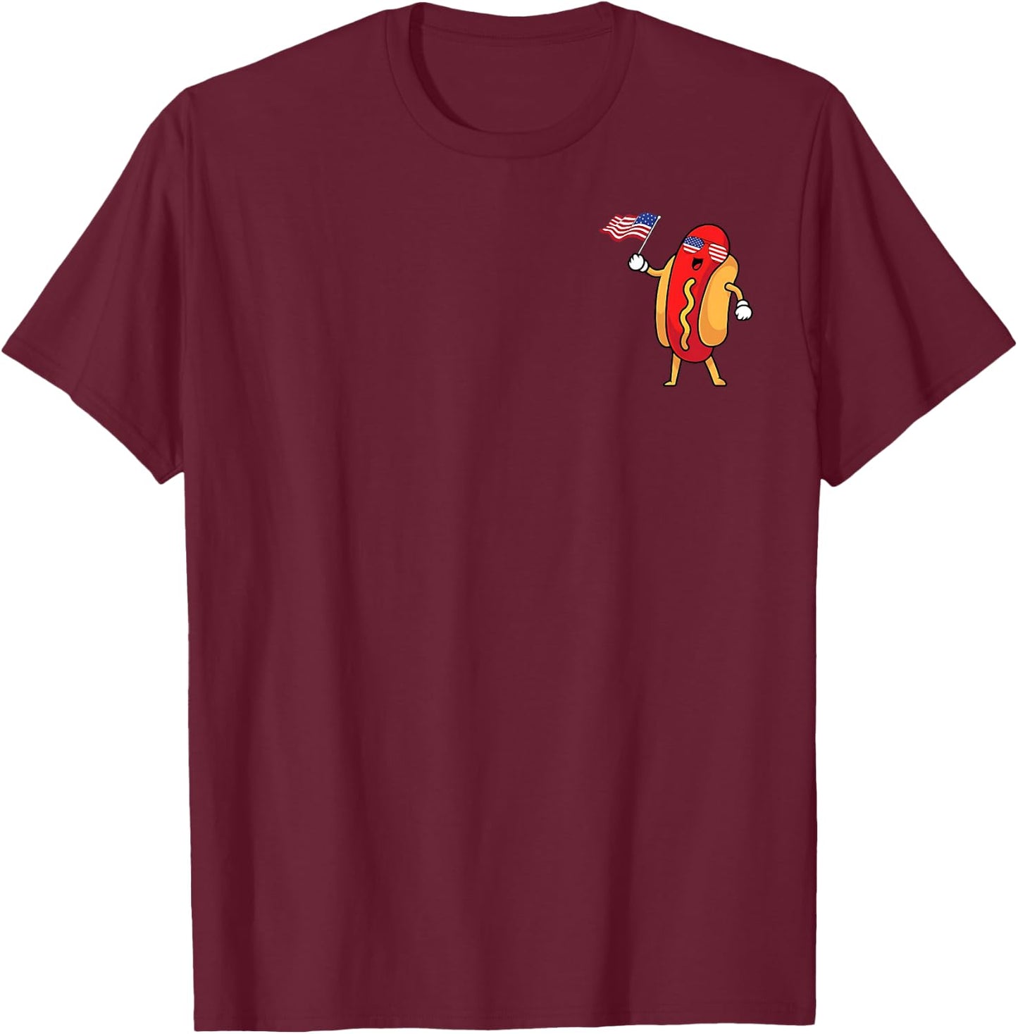 Hot Dog Pocket American Flag Freedom Patriotic 4th Of July Women Kids Men T-Shirt - T-Shirt | Maroon