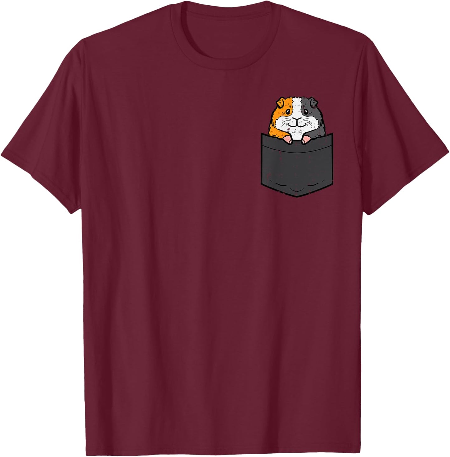 Guinea Pig Pocket Funny Cavy Rodent Animal Men Women Kids T-Shirt - T-Shirt | Maroon