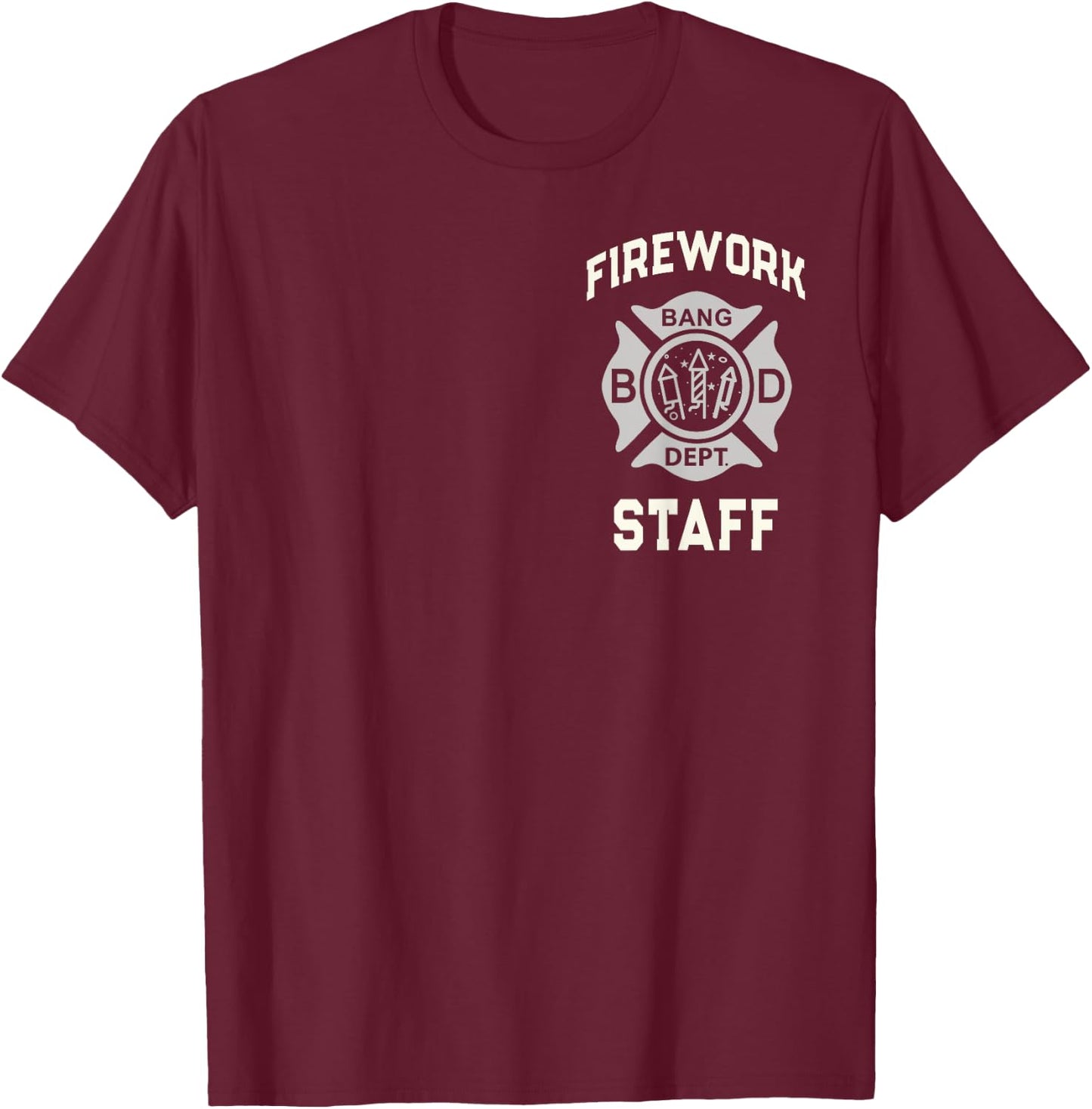 Funny FIREWORK STAFF 4th of July Squad Safety Director Red T-Shirt - T-Shirt | Maroon