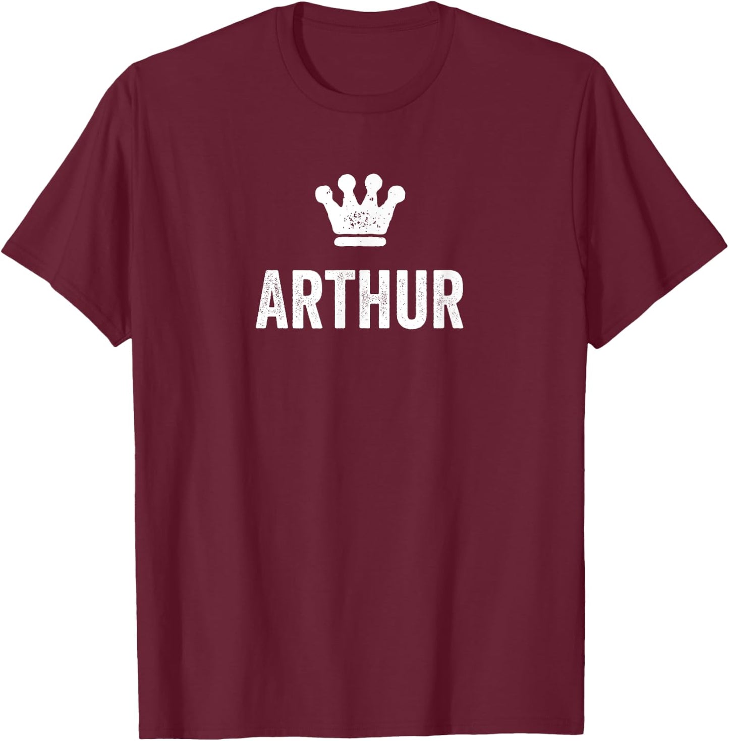 Arthur the King / Crown & Name Design Called Arthur T-Shirt - T-Shirt | Maroon