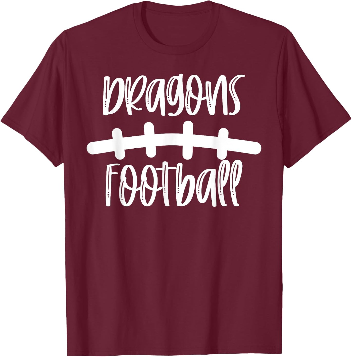 Dragons Football School Spirit Team Mascot Game Night T-Shirt - T-Shirt | Maroon
