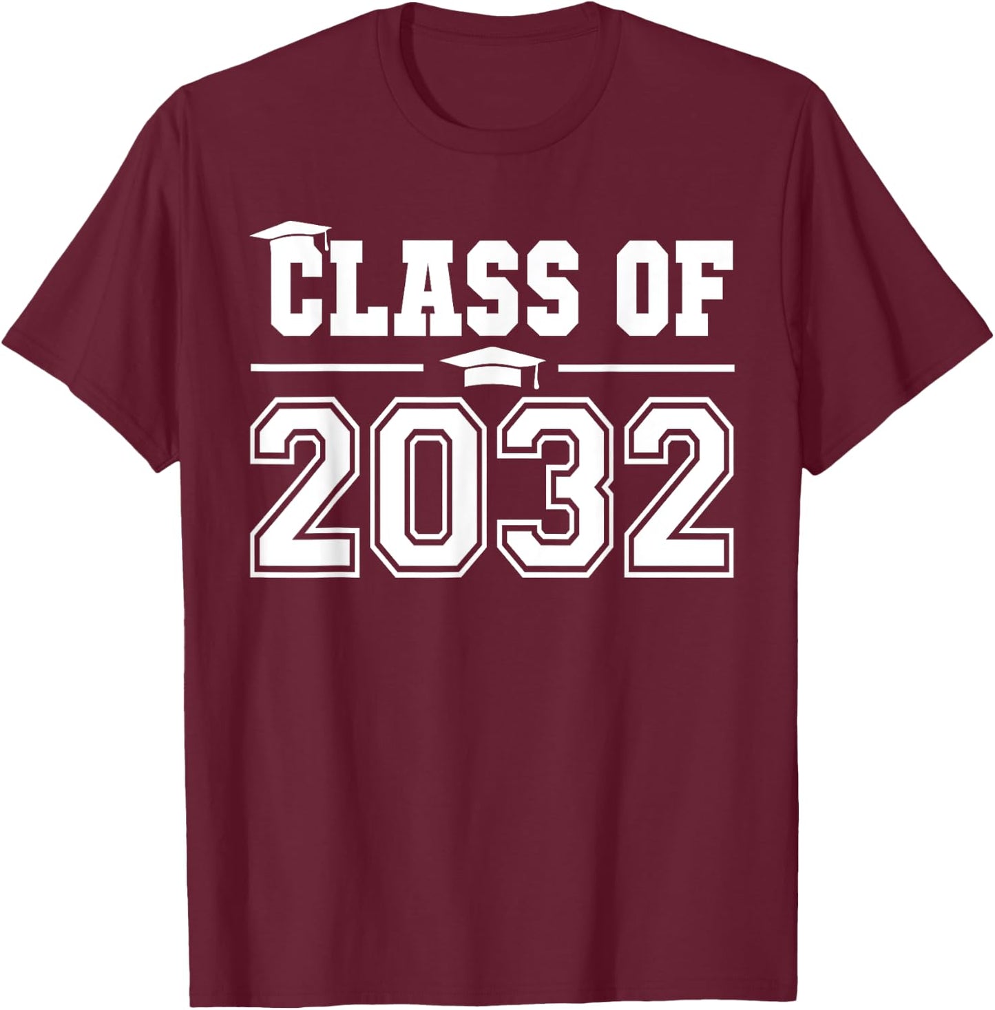 Class of 2032 Grow With Me First Day of School Graduation T-Shirt - T-Shirt | Maroon