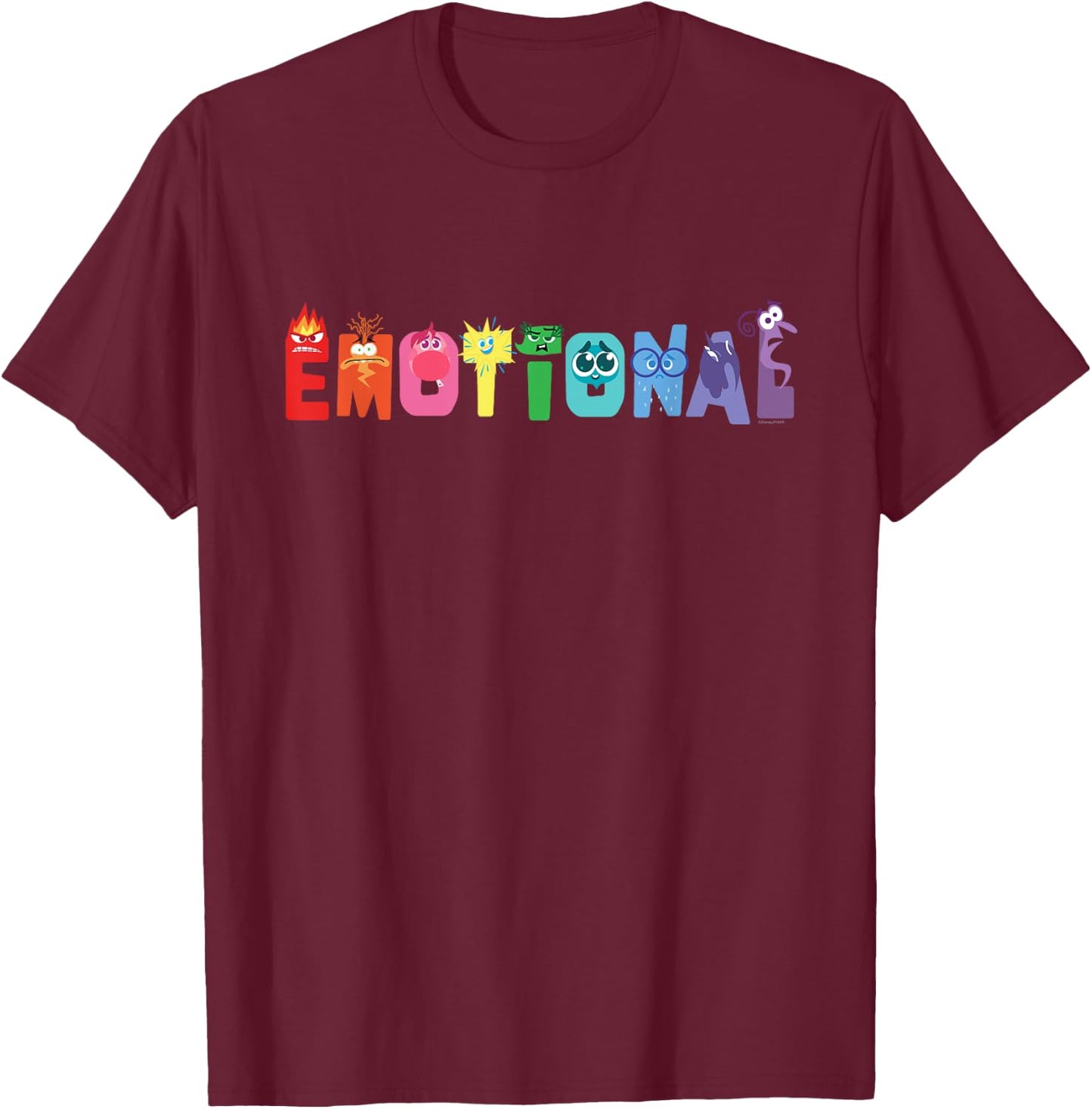 Disney and Pixar’s Inside Out 2 Emotions Feeling Emotional T-Shirt - T-Shirt | Maroon