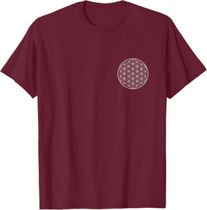 Flower of life, Sacred Geometry, Yoga, Health, Protection T-Shirt - T-Shirt | Maroon