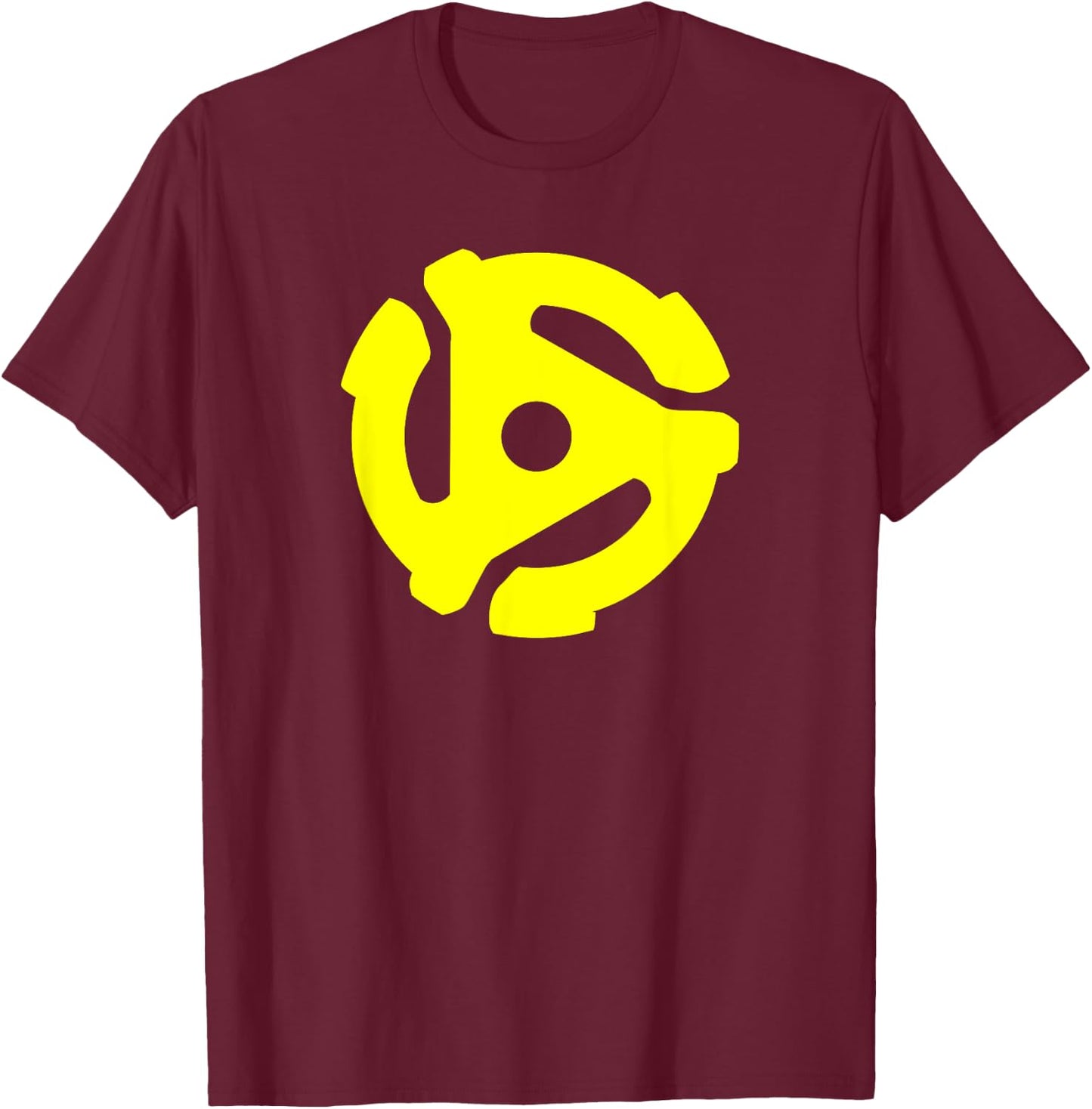 45 RPM Adapter Vinyl Music Authentic Sounds T-Shirt - T-Shirt | Maroon