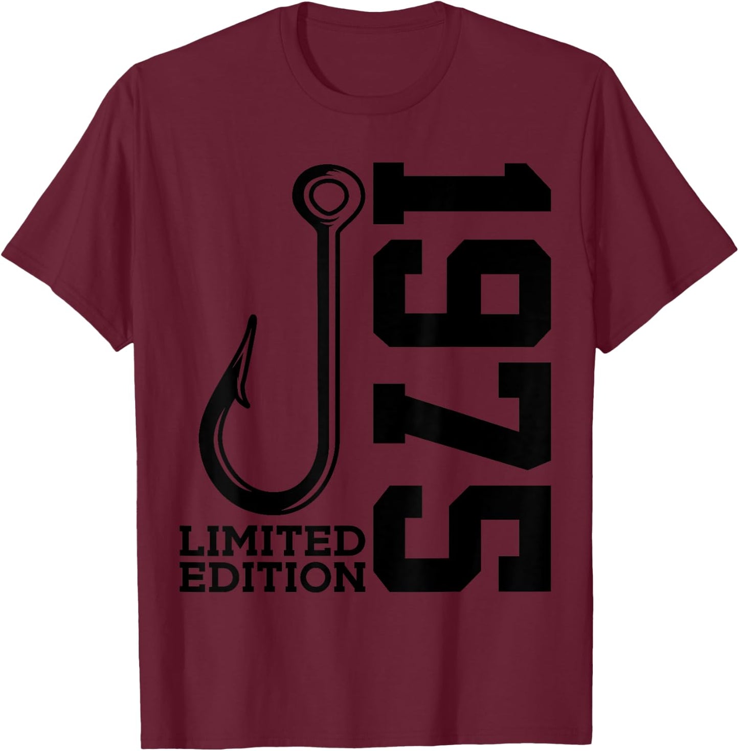 Angler 50th Birthday Fishing Limited Edition 1975 T-Shirt - T-Shirt | Maroon