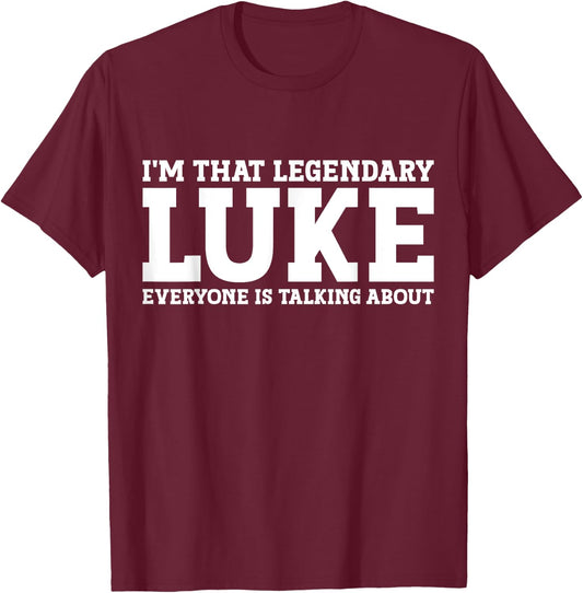 Luke Surname Funny Team Family Last Name Luke T-Shirt - T-Shirt | Maroon