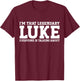 Luke Surname Funny Team Family Last Name Luke T-Shirt - T-Shirt | Maroon