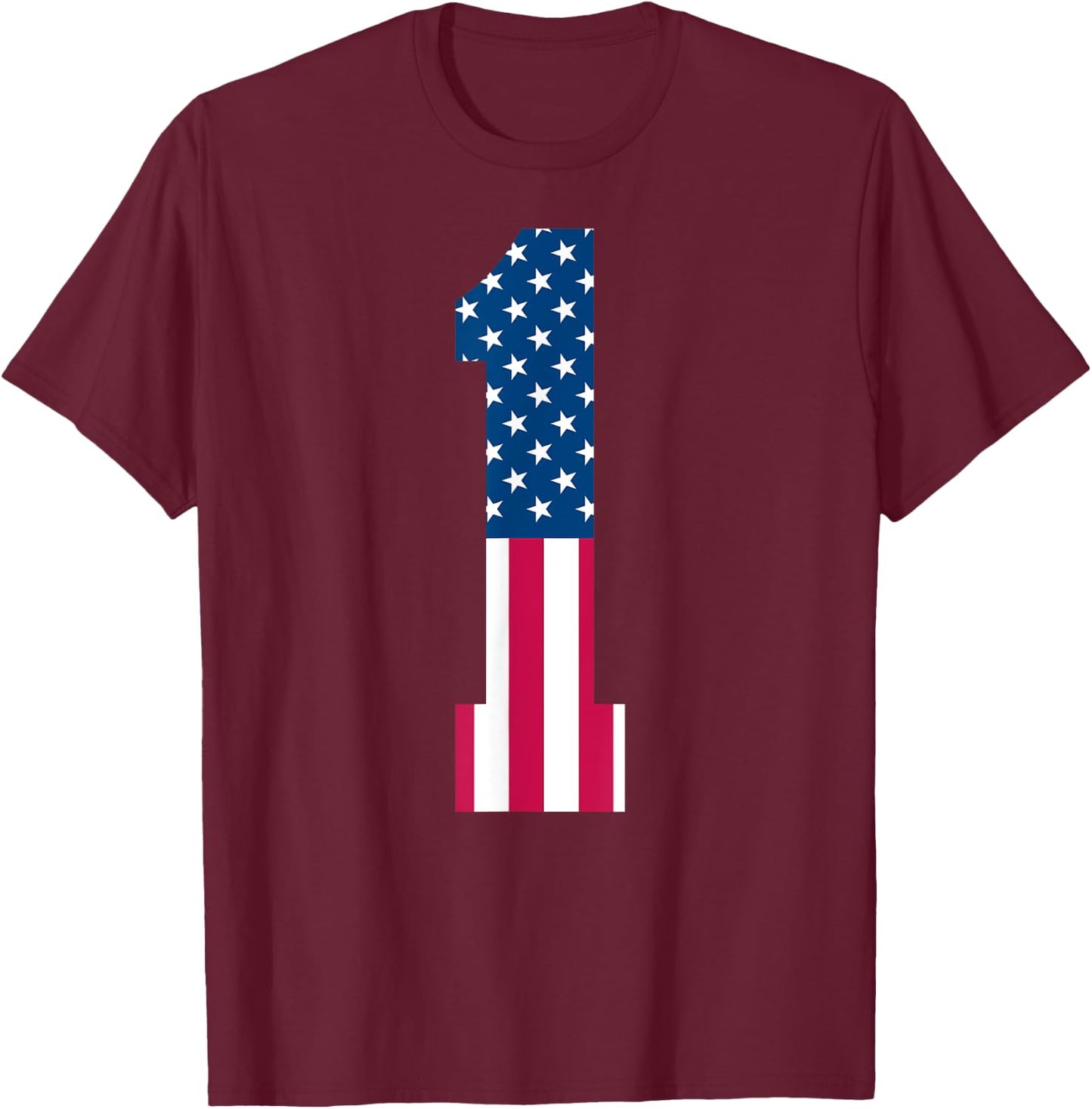 Fun 1st Birthday US American Flag 1st Of July Boy 1-Year-Old T-Shirt - T-Shirt | Maroon