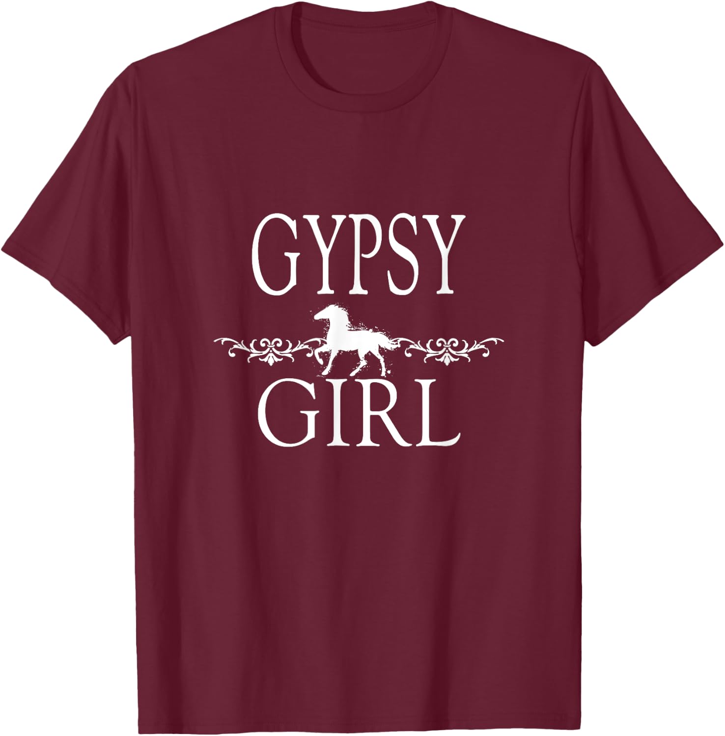 Gypsy Girl Horse T-Shirt - T-Shirt | Maroon