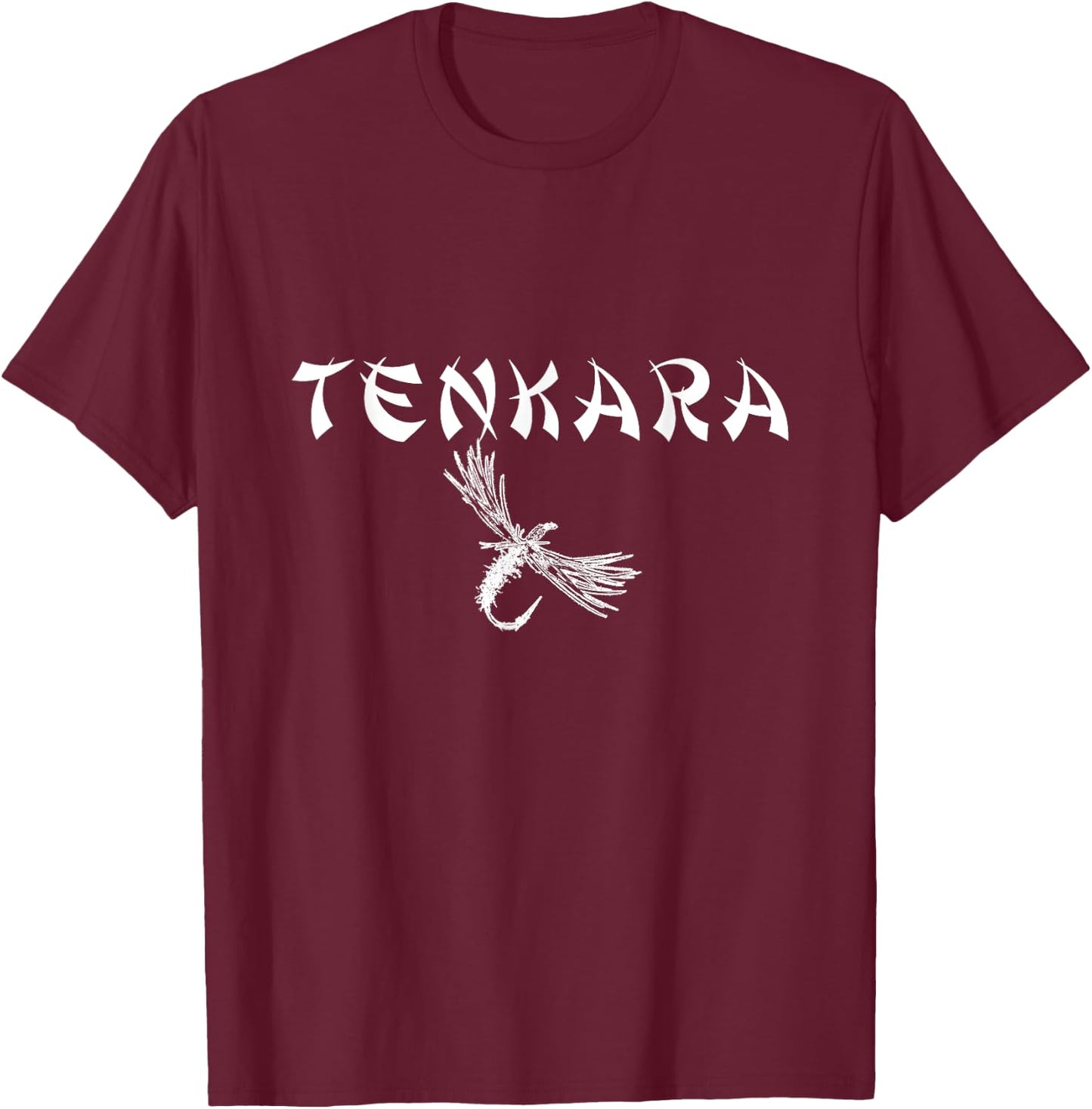 TENKARA fishing-shirt with fly T-Shirt - T-Shirt | Maroon