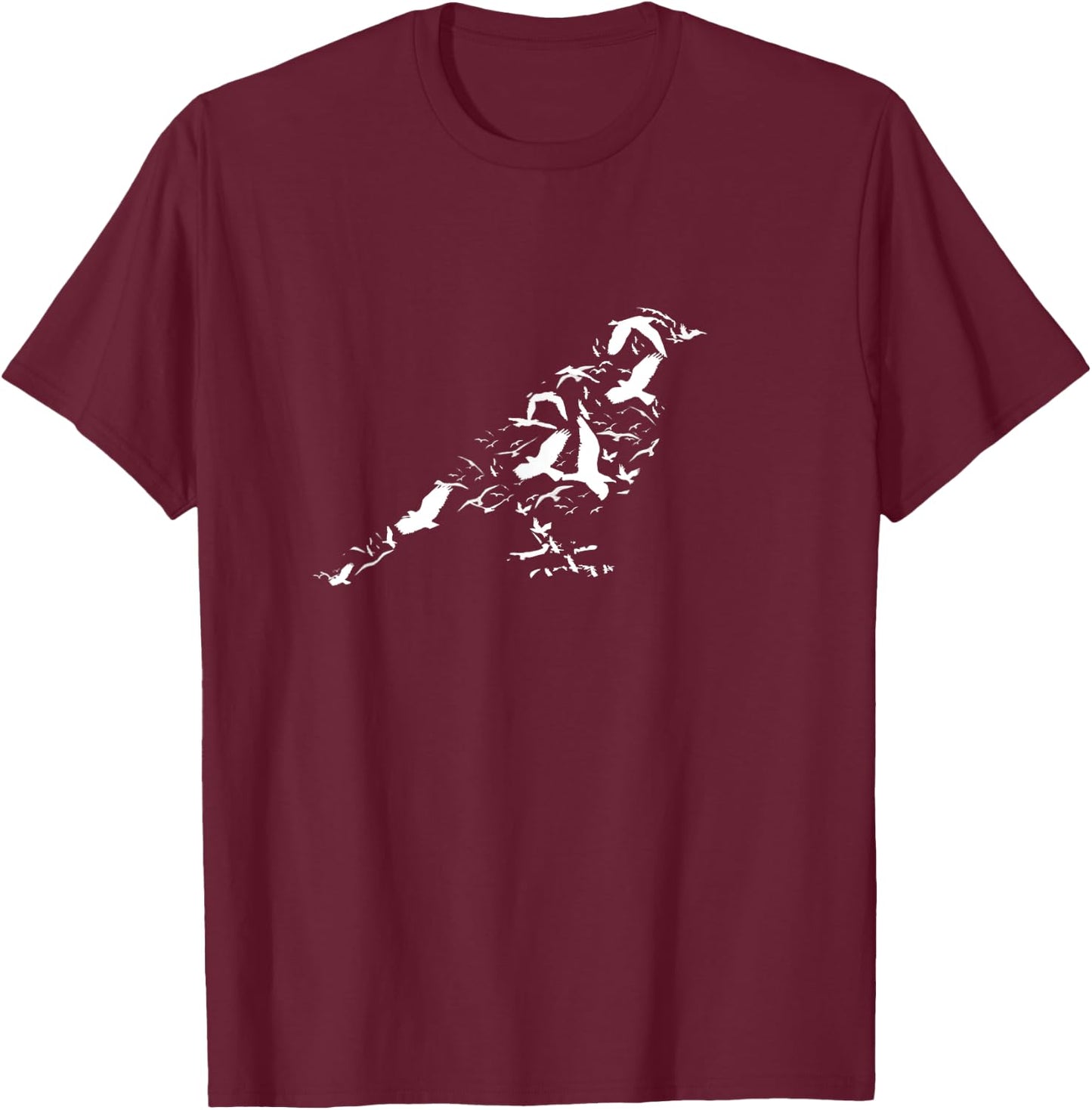 Bird Made Of Birds Birdwatcher Funny Camping Cool Novelty T-Shirt - T-Shirt | Maroon
