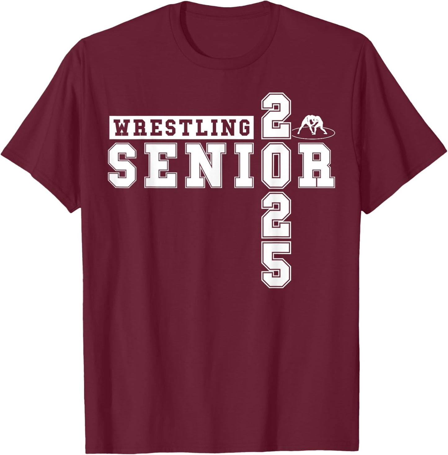 Wrestling Senior Night Wrestling Senior 2025 Graduation 4 T-Shirt - T-Shirt | Maroon