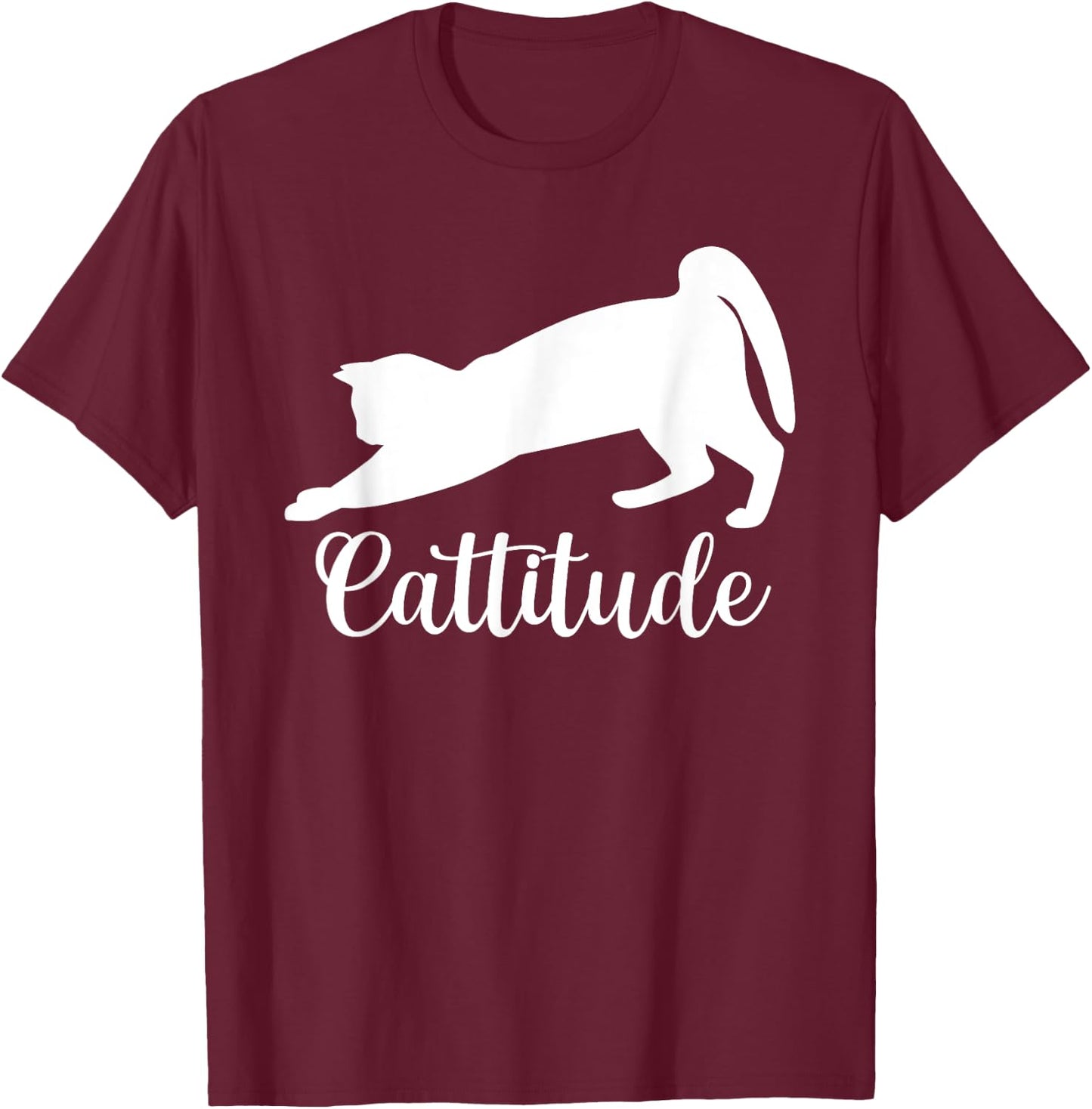 Cattitude Funny Cat Lover Kitten Pet Owner Women Kids T-Shirt - T-Shirt | Maroon